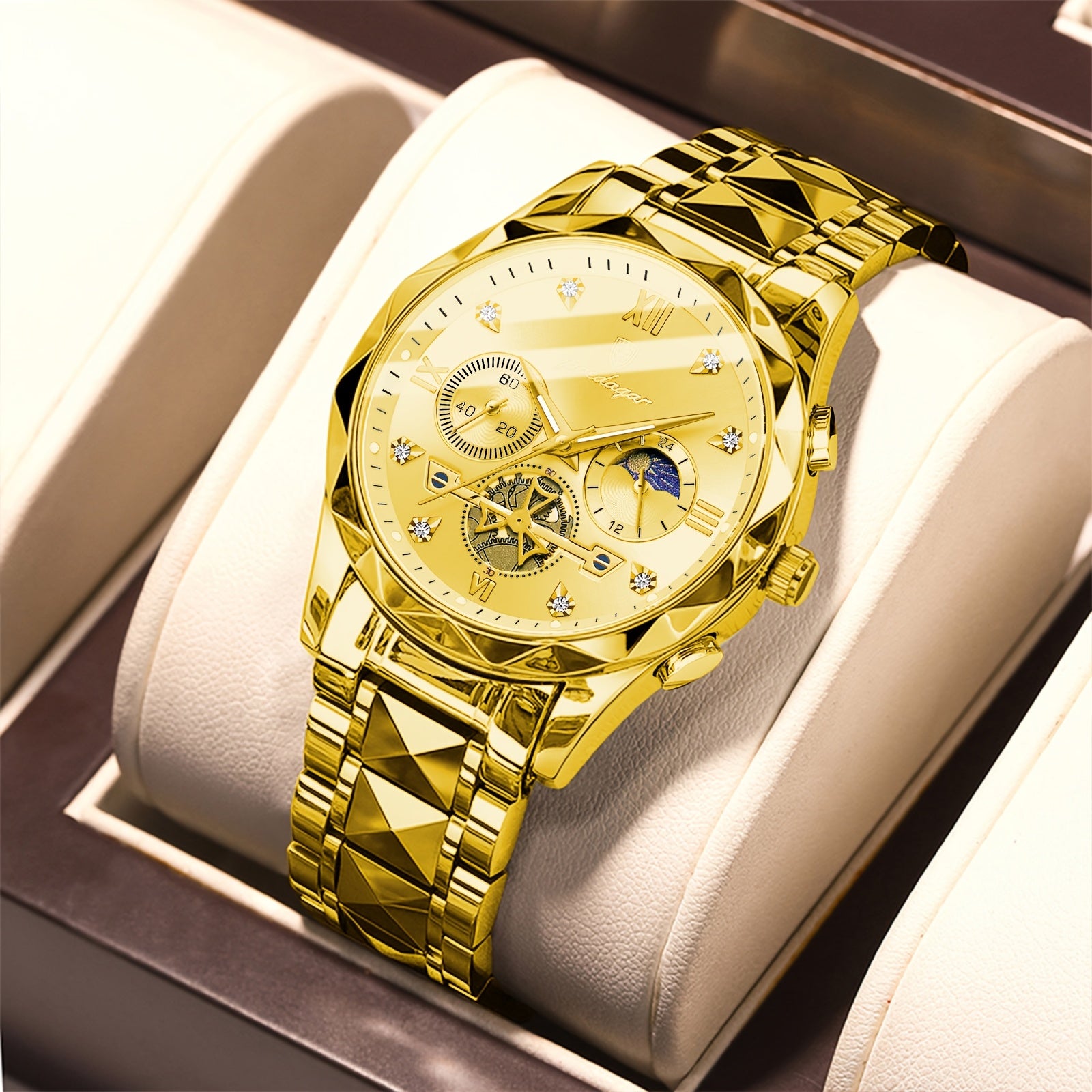Luxury Waterproof Stainless Steel Chronograph Watch for Men and Women
