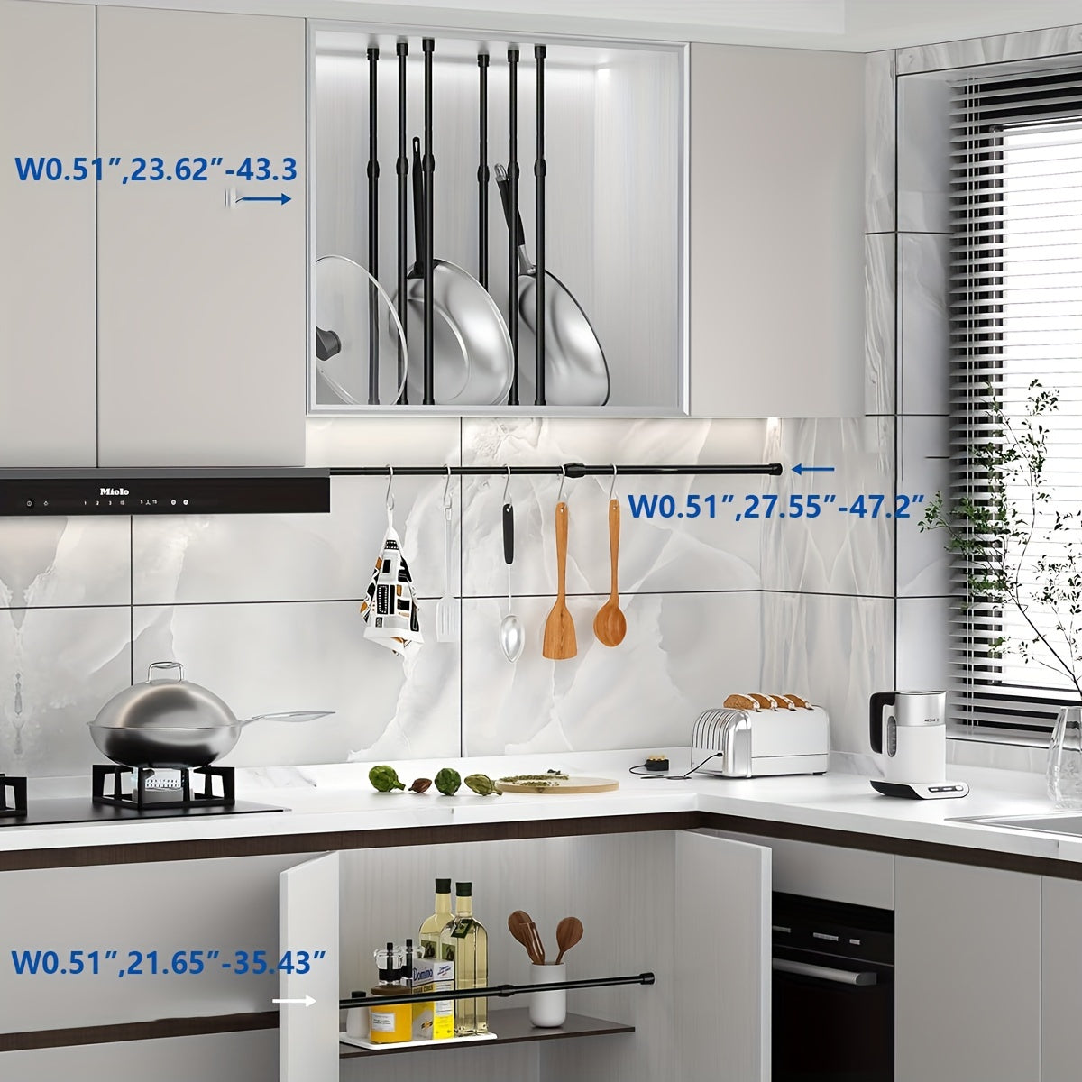 Telescopic Curtain Rod for Shower Clothes Drying Bathroom Accessories Adjustable Length