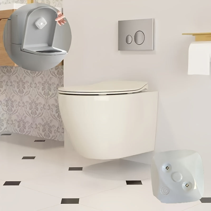 Luz UV-C compacta blanca para inodoro inteligente, montaje en pared, recargable por USB