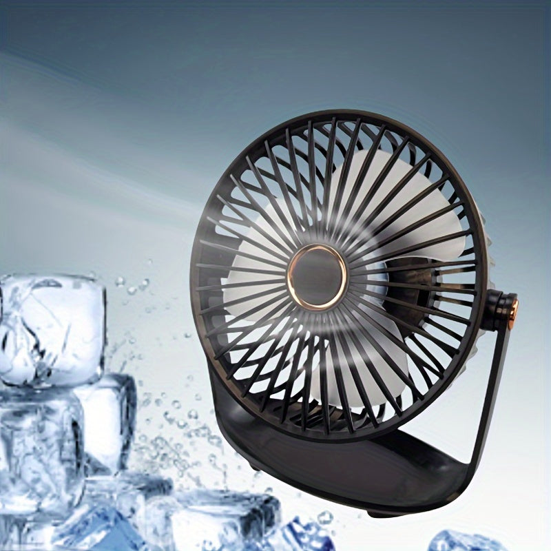 Mini Desk Fan Portable Rechargeable 5 Speeds Compact Cooling
