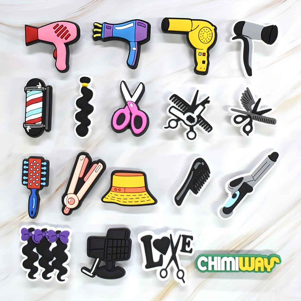 Unisex Plastic Hair Dryer Scissors Curling Iron Shoe Charms Hair Salon Accessories