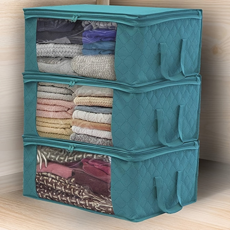 Folding Storage Box for Quilts Clothes Non-Woven Wardrobe Dustproof Organizer