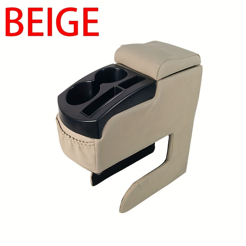 Universal Car Cup Holder Organizer with Storage Box and Soft Cushion