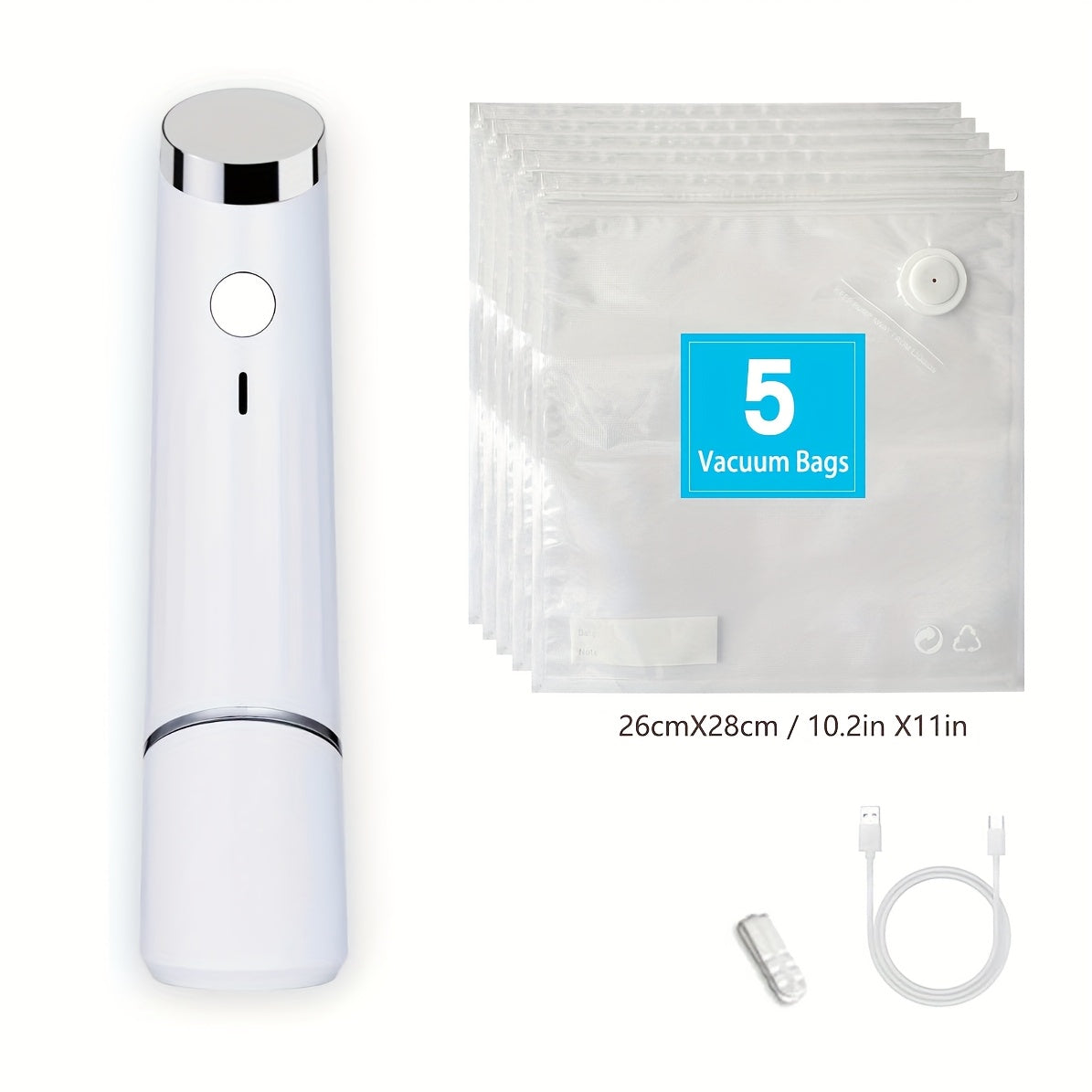 Qo‘l bilan ishlaydigan Elektron Aqlli Qopqoqni Yopish uchun USB zaryadlash va 80Kpa tortish kuchi bilan oziq-ovqatni saqlash uchun vakuum yopishtiruvchi