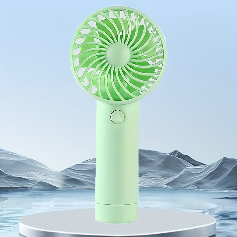 Portable Handheld Fan with 3 Speeds and Rechargeable 400mAh Battery for Indoor Outdoor Use