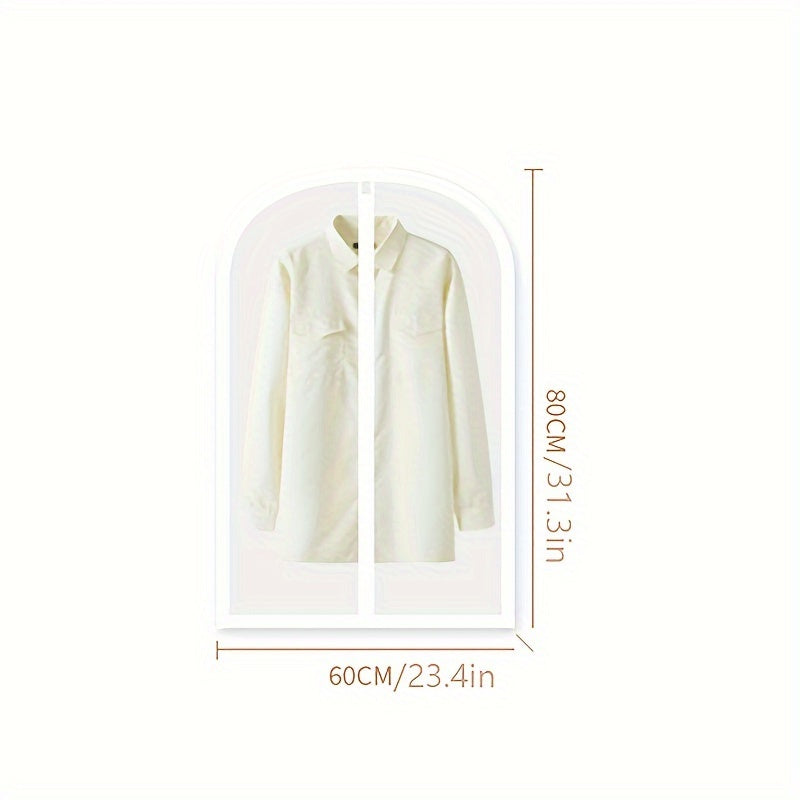 Juego de 5 fundas transparentes para prendas con bolsas de polvo a prueba de polvo con cremallera para almacenamiento en armario