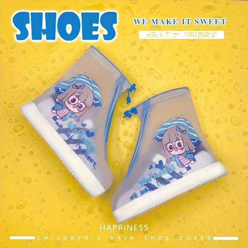 Kids Rainproof Shoe Covers Waterproof Non-Slip PVC Booties for Boys Girls