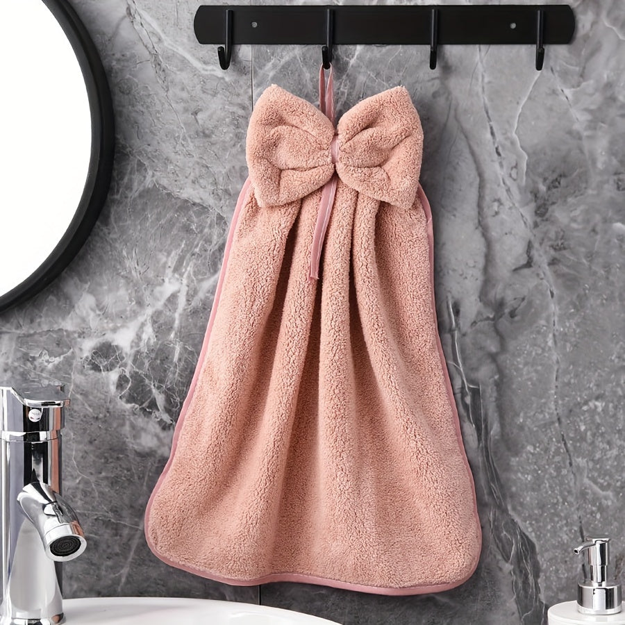 3-Piece Kitchen Towel Set Absorbent Quick-Drying Bowknot Skirt Pattern Household Cleaning