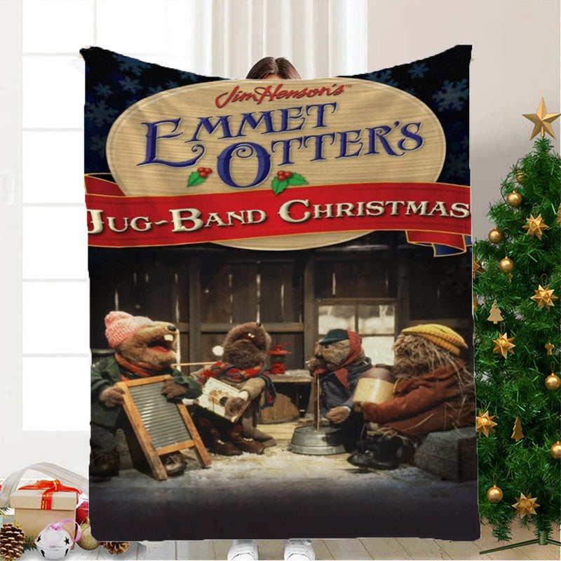 Cozy Christmas Flannel Fleece Blanket with Muppet Bug Band Digital Print for All Seasons