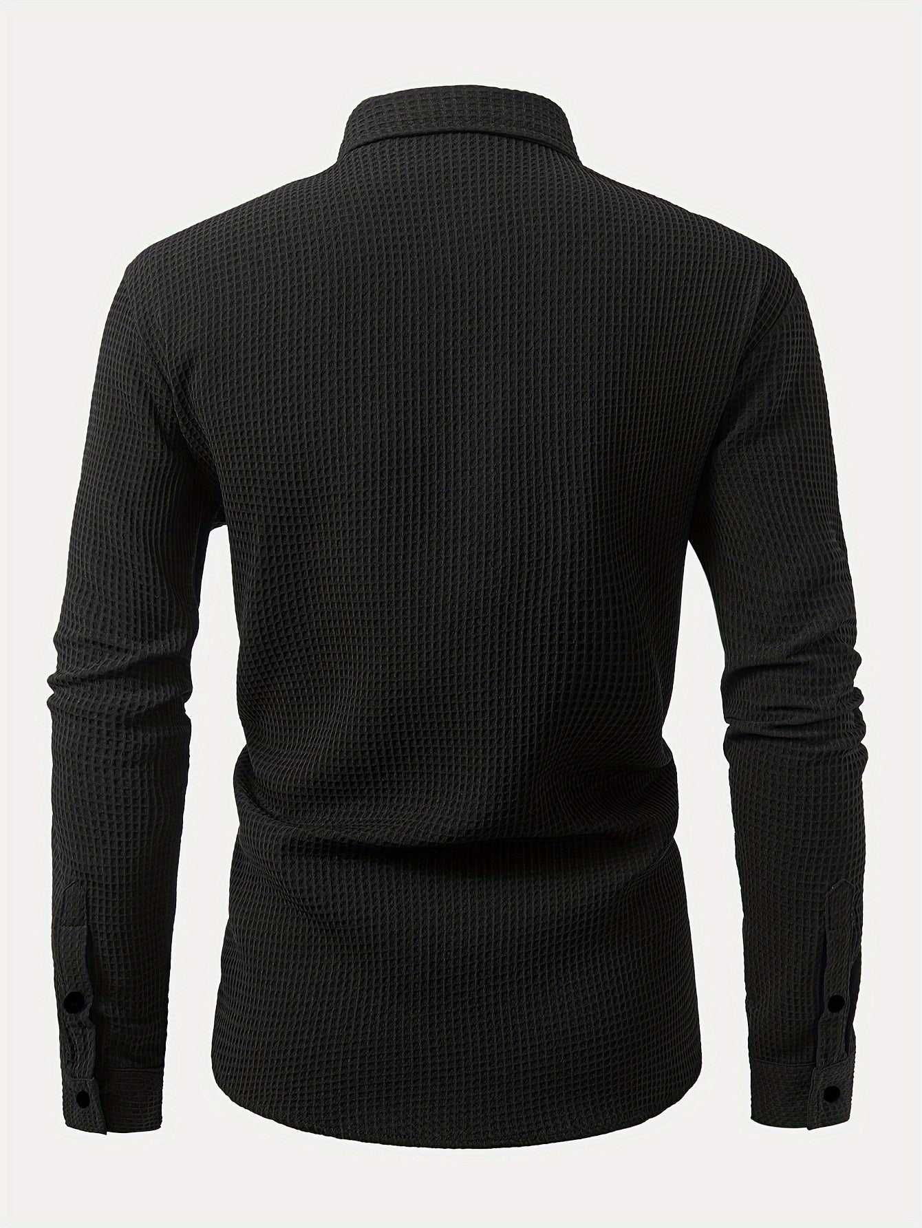 Men's Tartan Casual Woven Polyester Long Sleeve Lapel Button-Up Shirt for Fall Winter Outdoor Activities