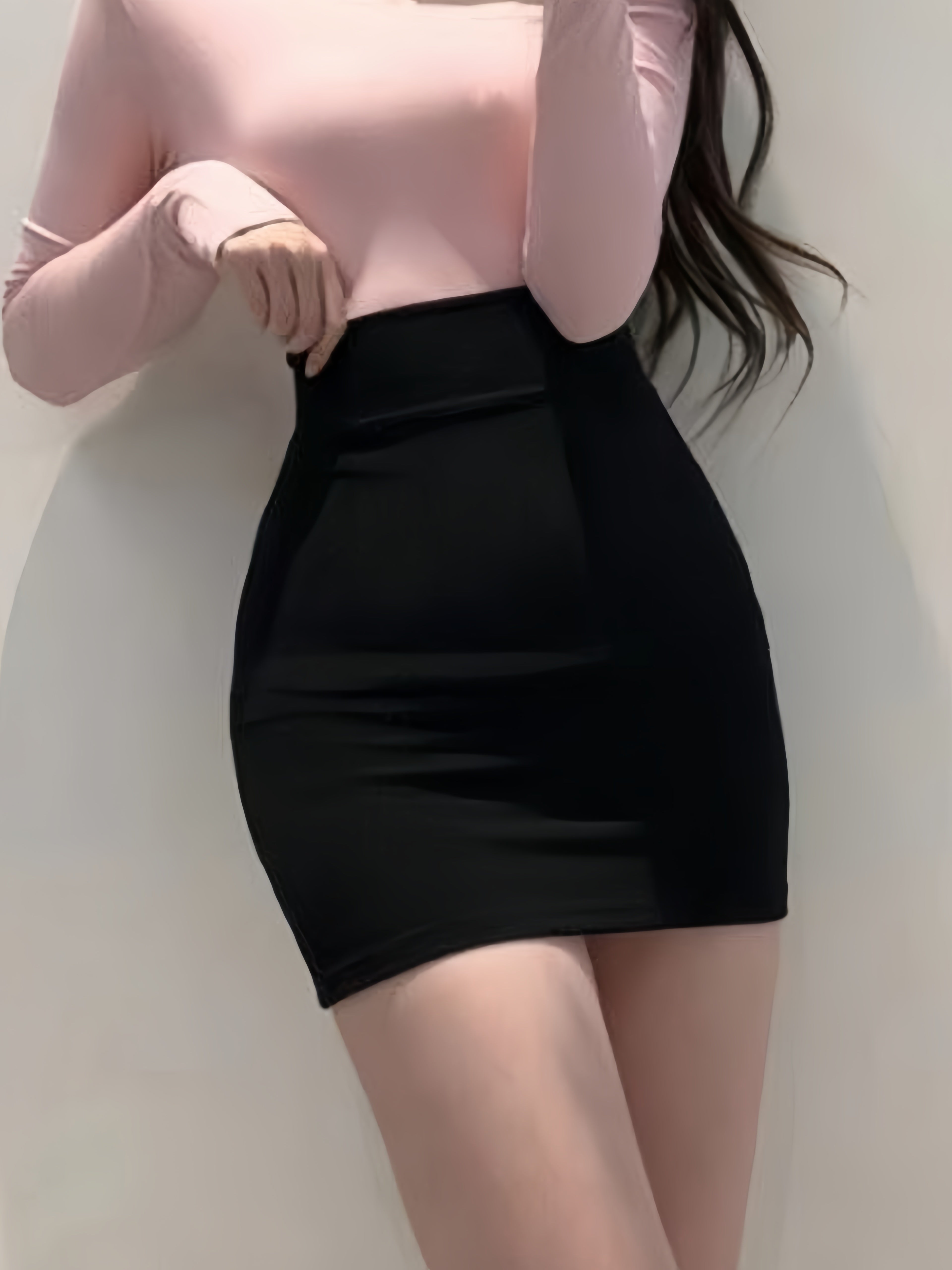 High-Waisted Elastic Lingerie Skirt Without Lining for Women