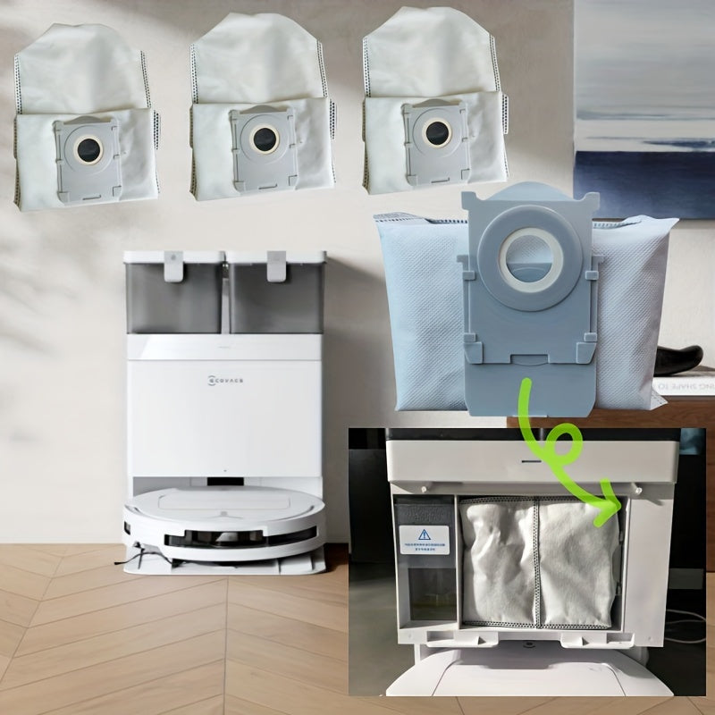Ecovacs va DEEBOT robot tozalagichlari uchun 10 ta yuqori sifatli chang sumkasi to'plami - T50 Pro, T50 Pro Omni, X8 Pro Omni, DDX67 modellari uchun mos keladi