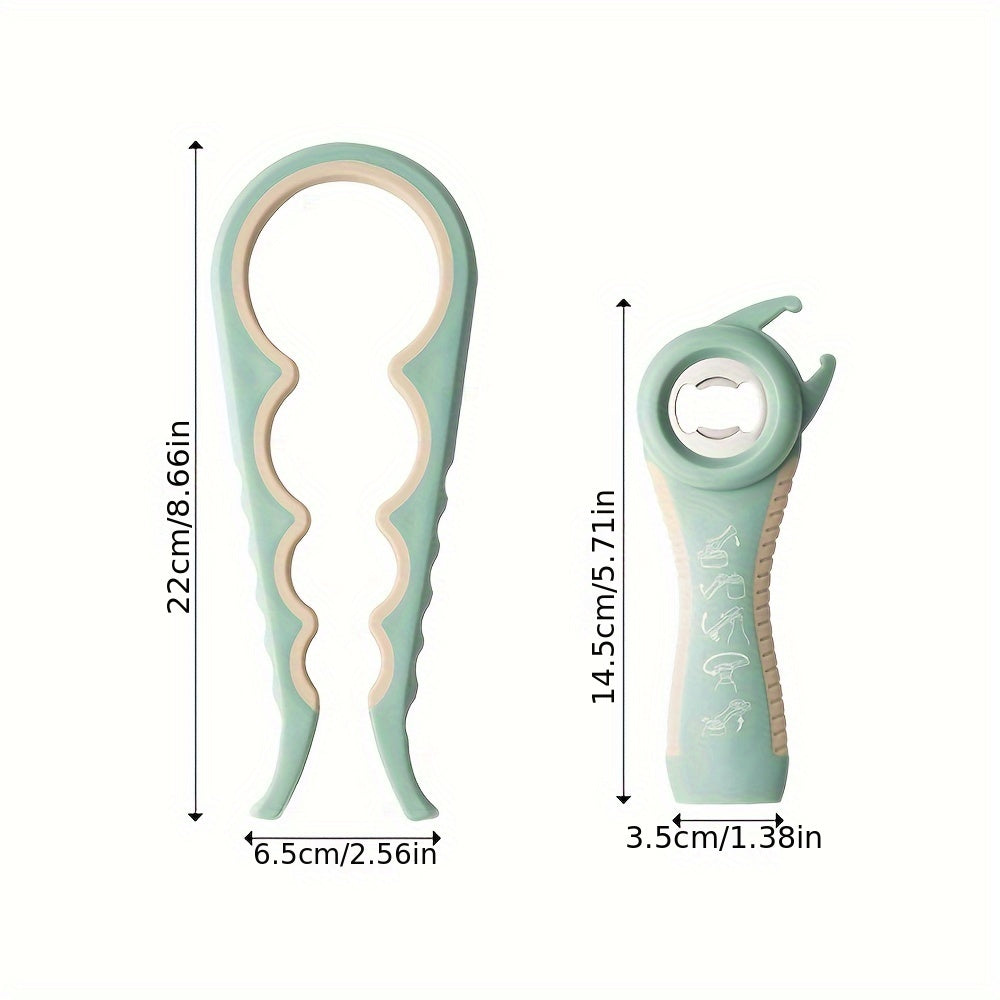 2-Piece Plastic Jar Opener Set Non-Slip Kitchen Tools for Cans Bottles