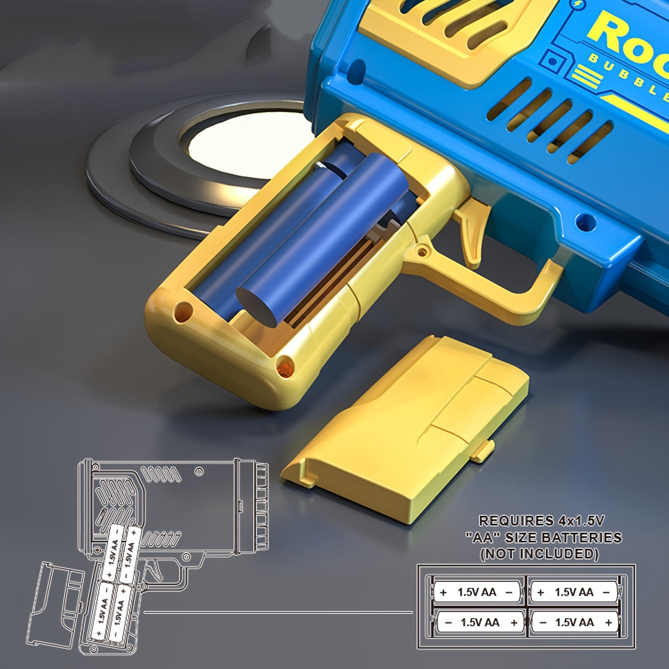 Kids' Electric Bubble Gun with LED Lights Pink Blue 40 Holes Outdoor Party Toy