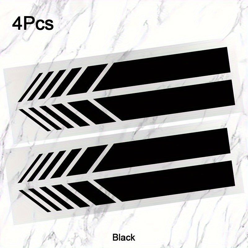 4pcs Pegatinas de vinilo reflectante para coche, adhesivas, rayas exteriores para vehículos