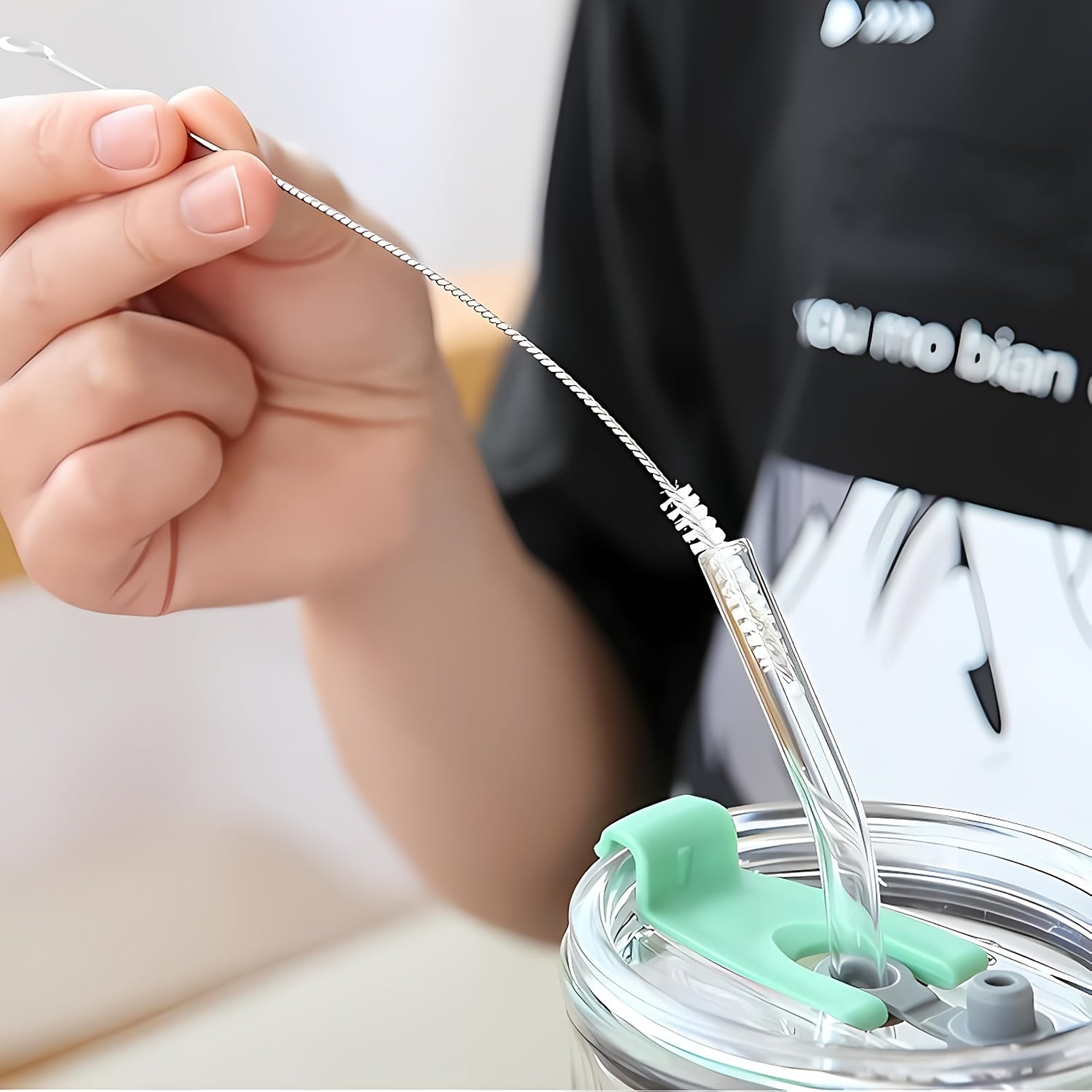 10 Stainless Steel Handle Soft Bristle Straw Cleaning Brushes for Teapots Cups and Test Tubes