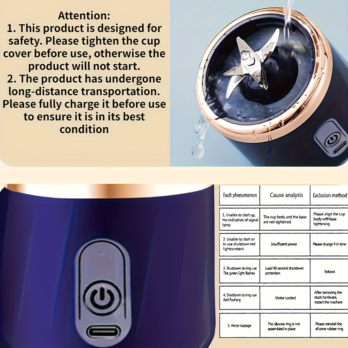 Portable Usb Juicer Cup For On-the-Go Smoothies & Juices