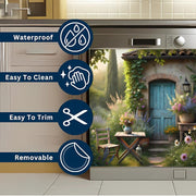 Bahor mavzusidagi idish yuvish mashinasi magnit qopqog'i, 58x65 sm, elektrsiz oshxona jihozlari bezagi, paratsiz, bahor bog'i manzarasini o'z ichiga oladi.