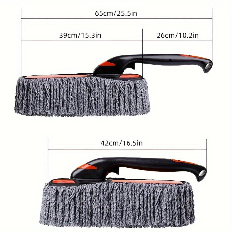 Extendable Car Duster with Plush Non-Scratch Brush for Gentle Dusting at Home and Car