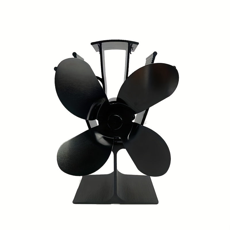 Aluminum Stove Fan with 4 Blades for Wood Pellet Log Burners Indoor Outdoor