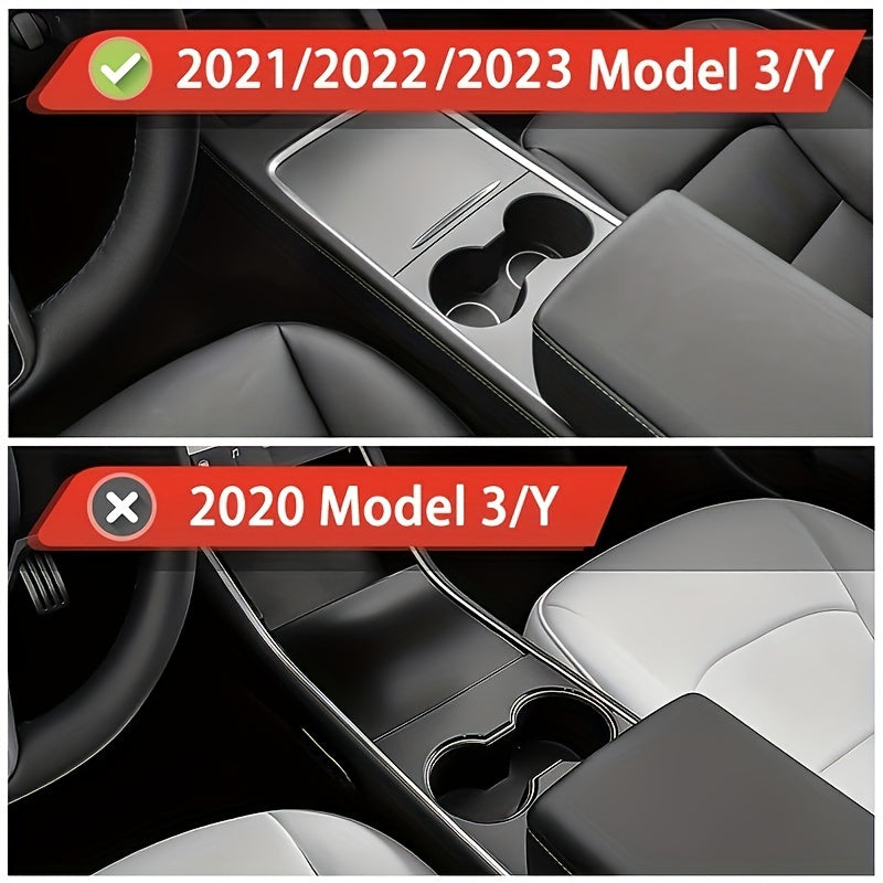 Car Interior Accessory Round Cup Holder Insert for Model 3 and Y Center Console Slot Limiter
