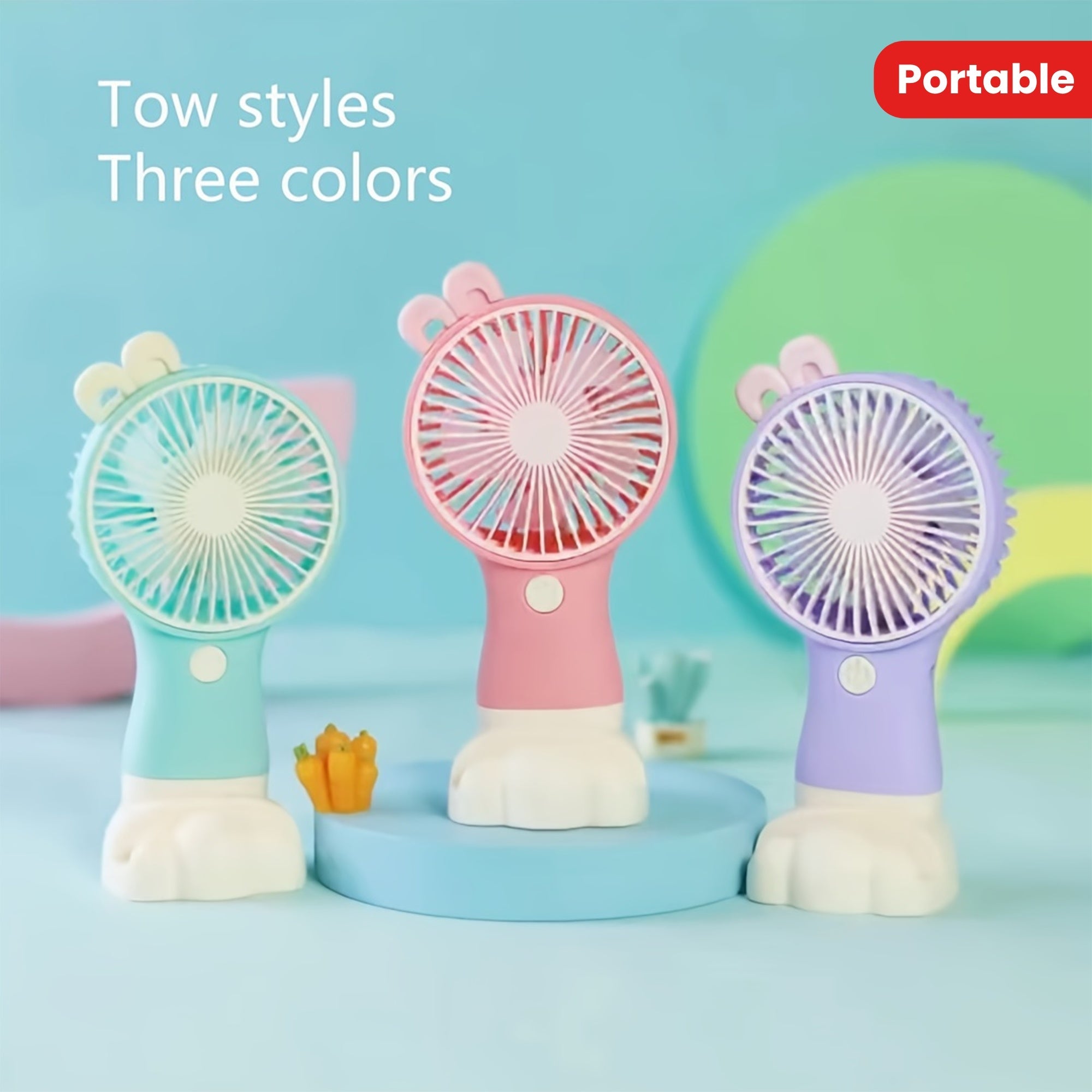 Portable Handheld Fan with Phone Stand, USB Rechargeable, Compact for Travel and Outdoor Use