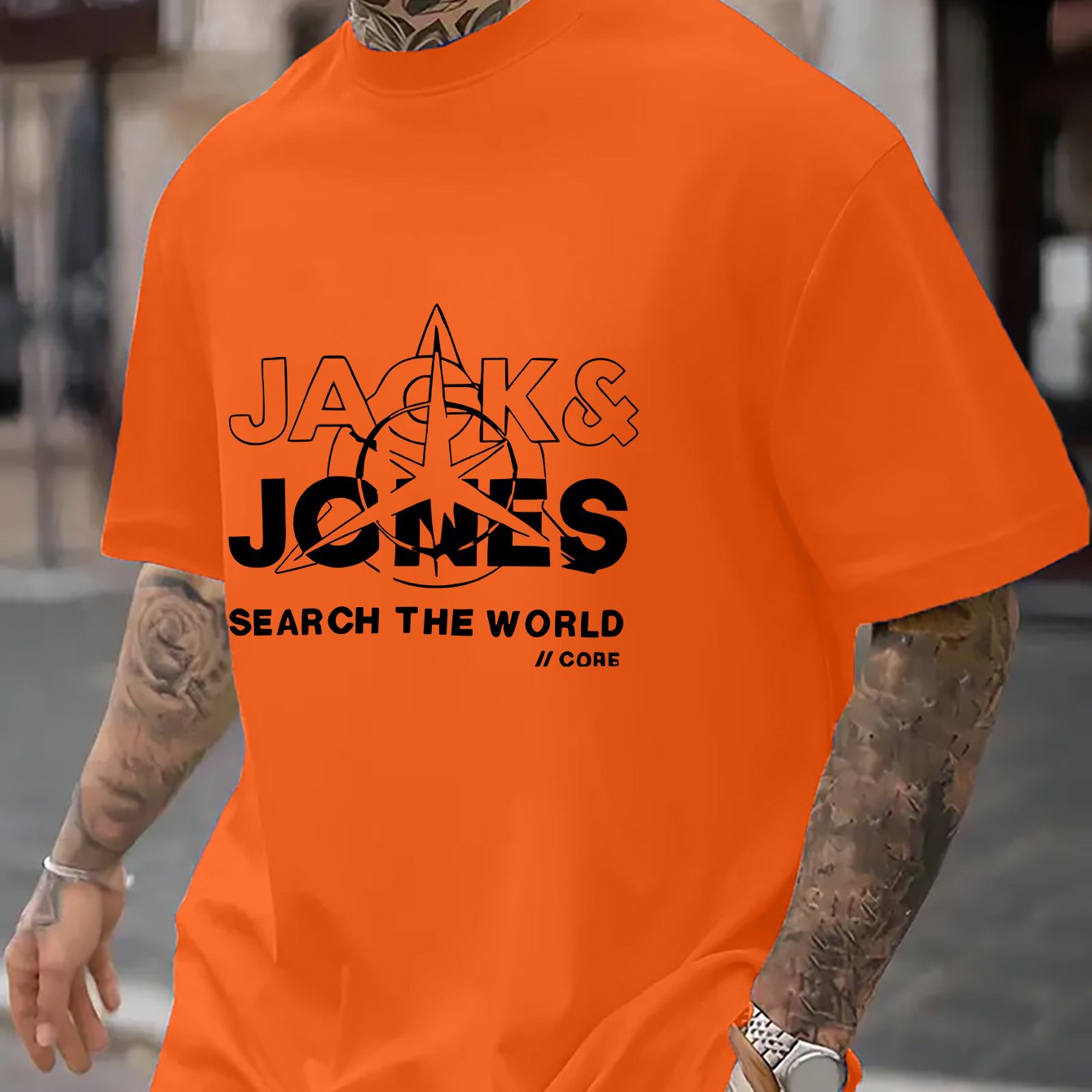 Men's Plus Size Casual Polyester T-Shirt with Graphic Print Short Sleeve Crew Neck