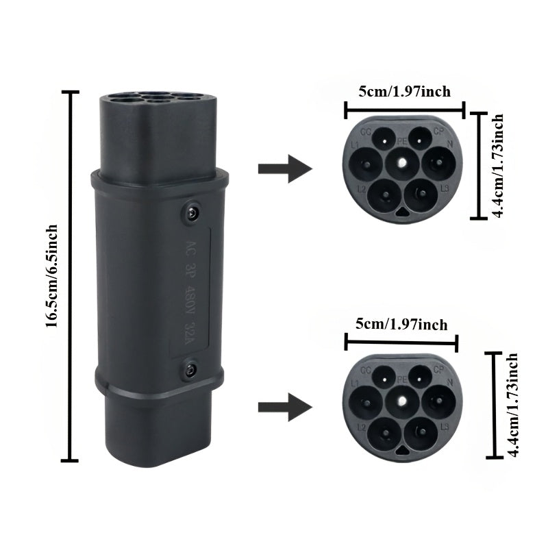 Adaptador de vehículo eléctrico de Type 2 a GBT estándar chino 32A convertidor de cargador