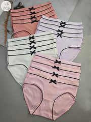 16 Pcs Women's Low-Rise Panties Breathable Polyester Blend Non-Transparent with Bowknot