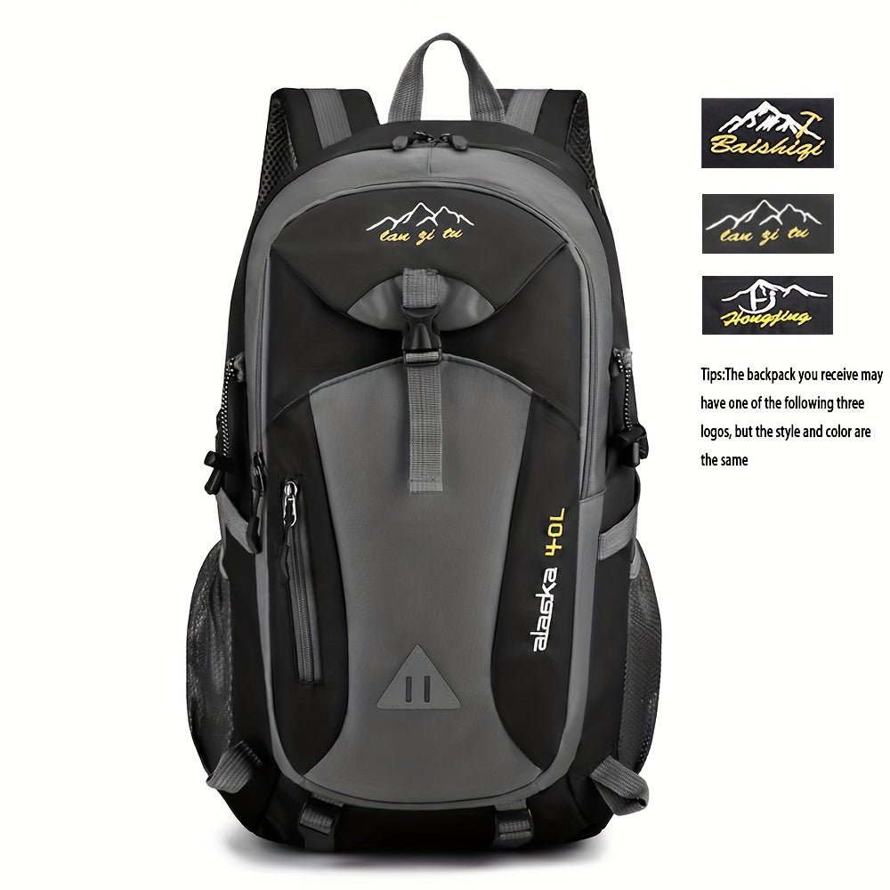 Unisex Camping Backpack Lightweight Zipper Water Bottle Straps Polyester Sports