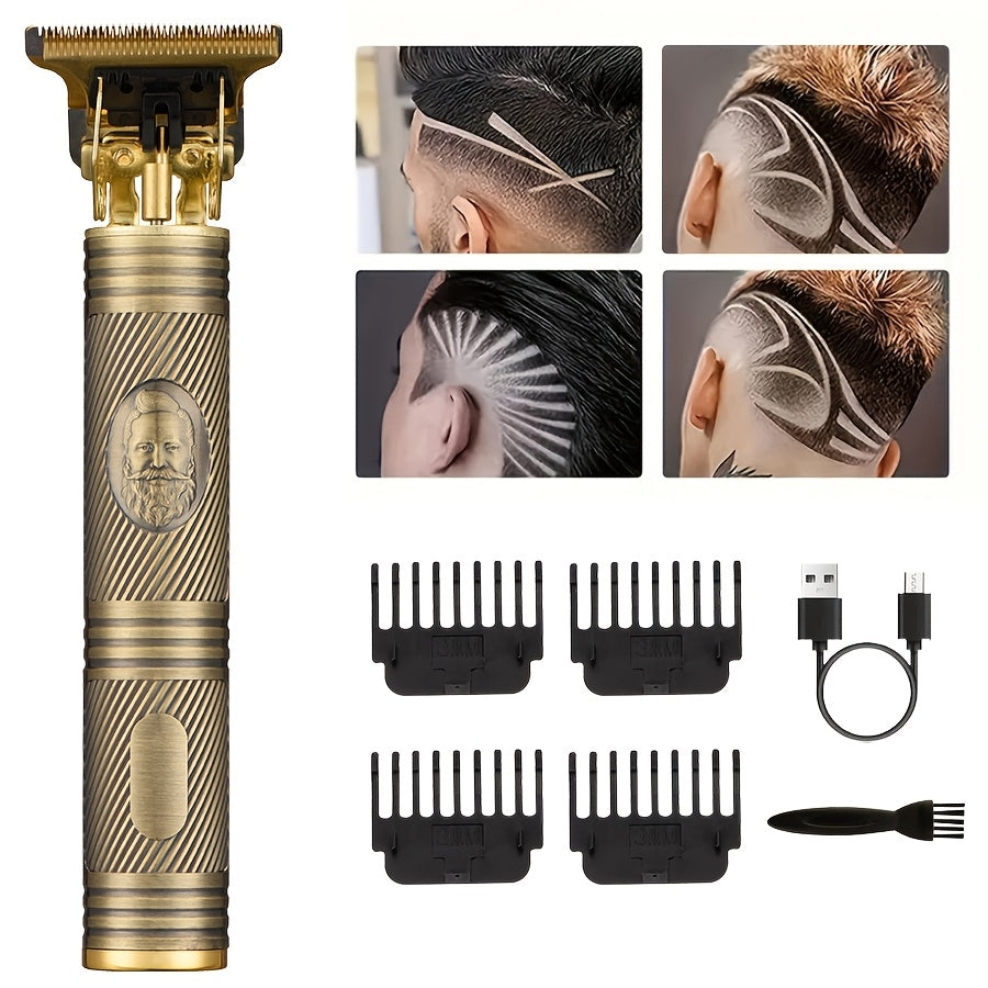 Erkaklar uchun simsiz elektr soch kesgich va clipper to'plami, USB orqali zaryadlanadigan litiy batareyali, raqamli displey, cho'tka, tarak va tozalash aksessuarlar bilan. Unikal barbershop uslubidagi soqol qirqish mashinasi