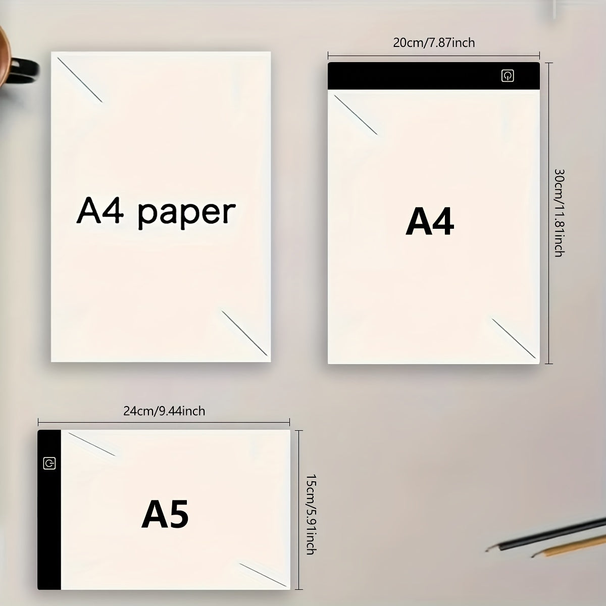 Acrylic LED Tracing Light Pad for Art, Tattoo, Drawing, Sketching, Animation, Stenciling, Adjustable Brightness