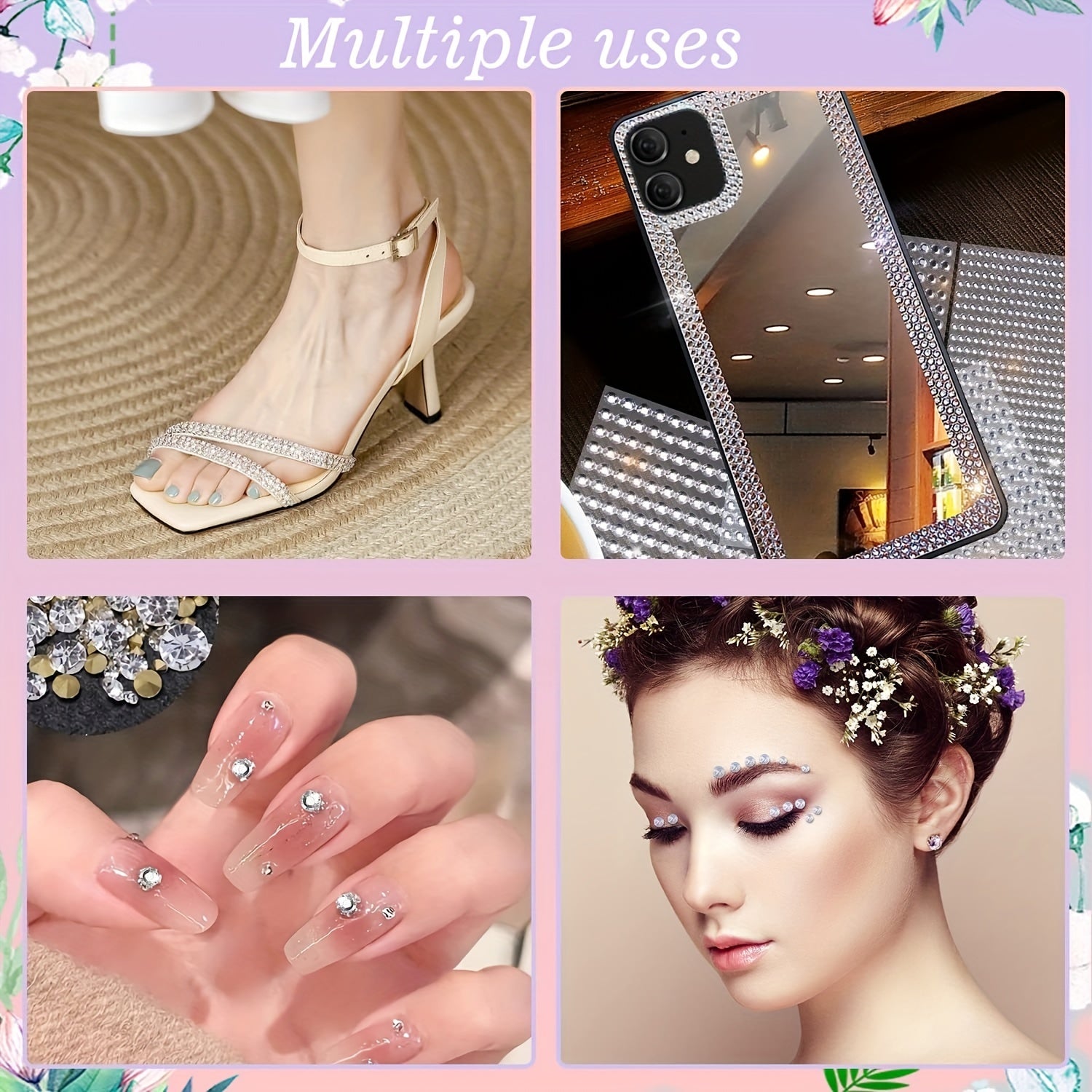 Artificial Crystal Rhinestone Decal for Car Mobile PC 880 Pieces 3mm