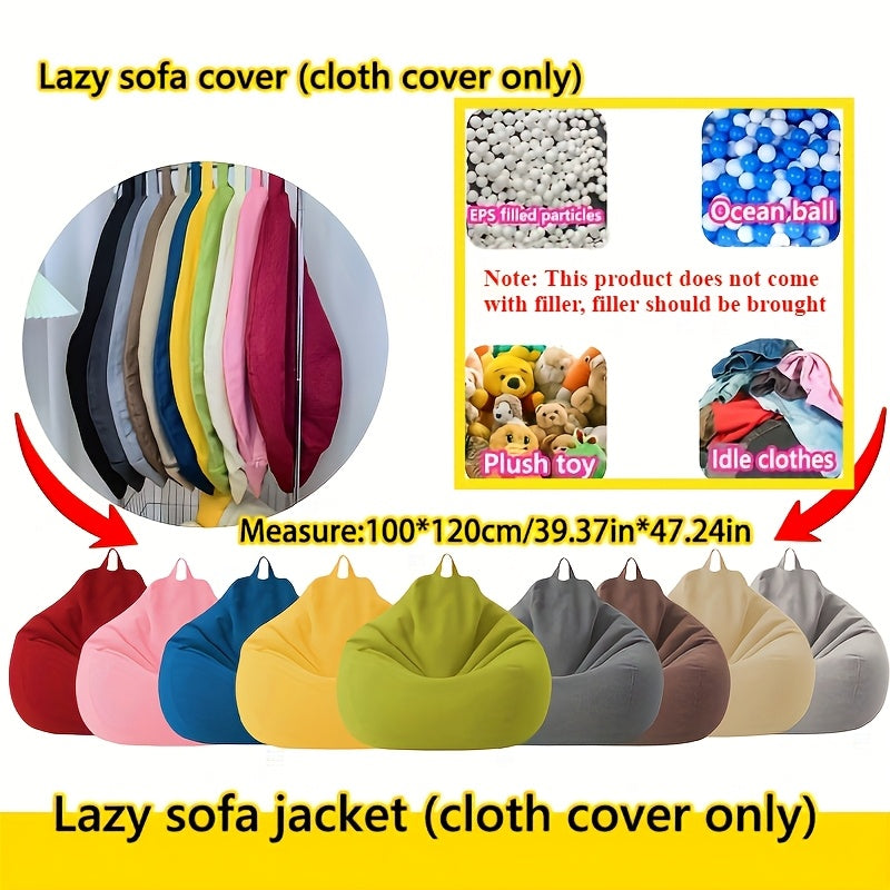 Portable Beanbag Chair for Camping and Home Decor Woven Chambray Ergonomic Space-Saving