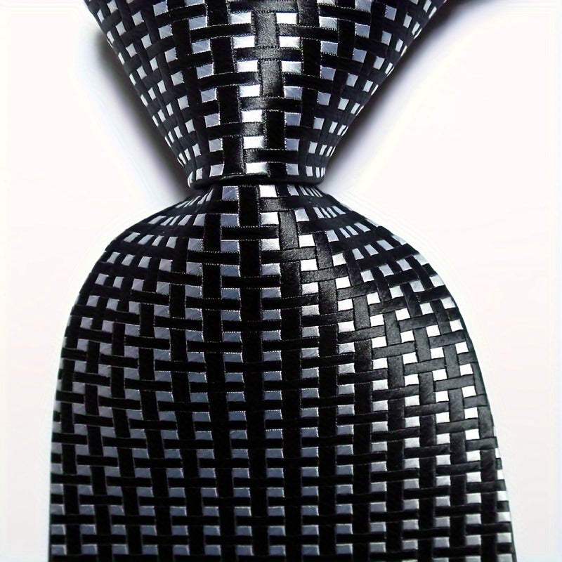 Men's Plaid Pattern Wide Business Casual Necktie