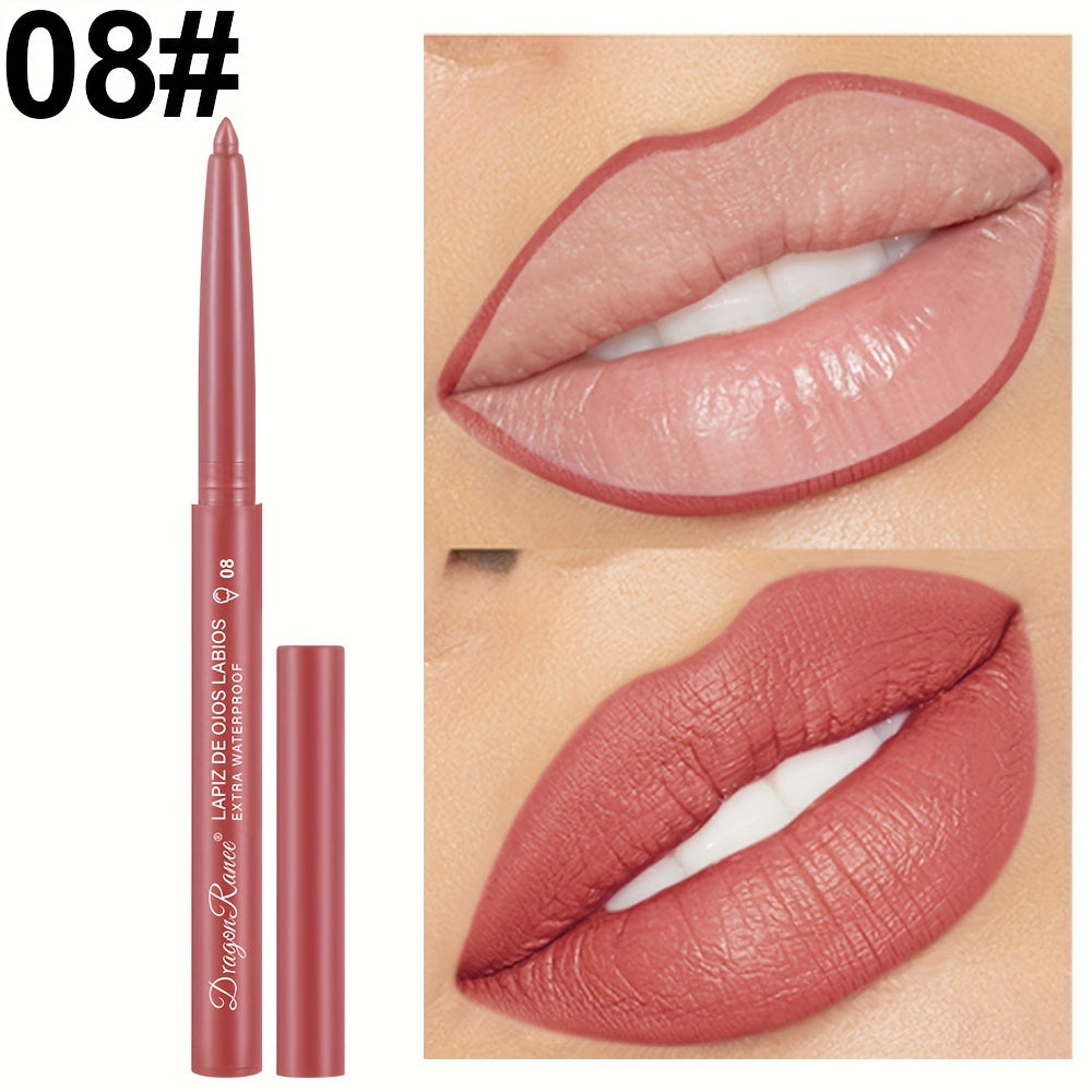 Women's Waterproof Matte Lip Liner Pencil Long-Lasting Velvet Automatic Twist