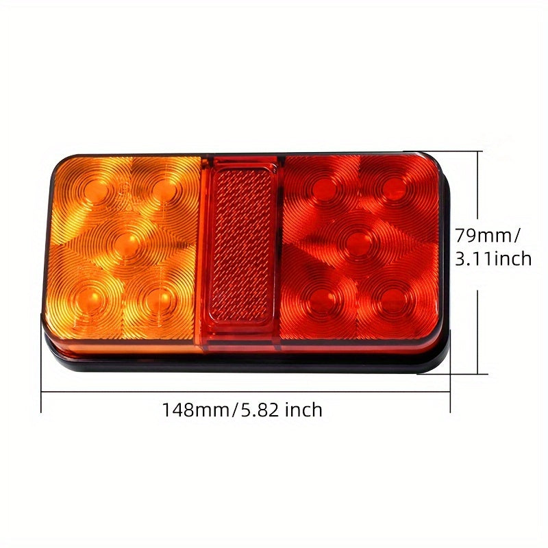 2pcs LED Tail Light Assemblies for Trucks Trailers RVs 12V Hardwired High Brightness
