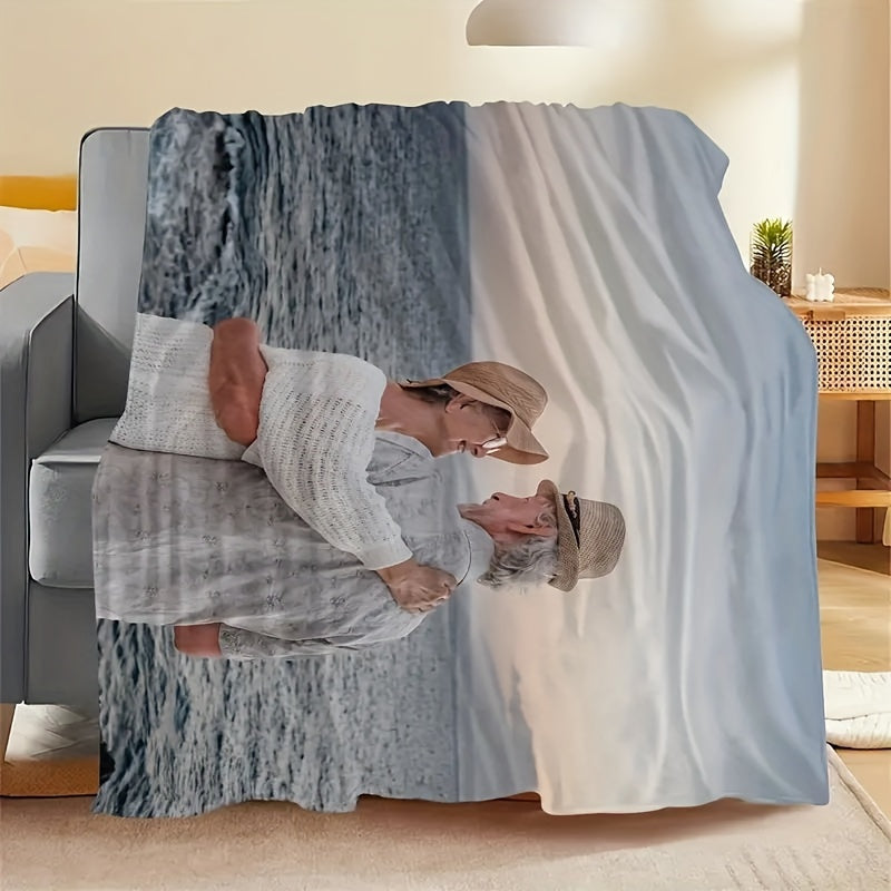 Personalized Bohemian Flannel Fleece Blanket Hypoallergenic All-Season Throw