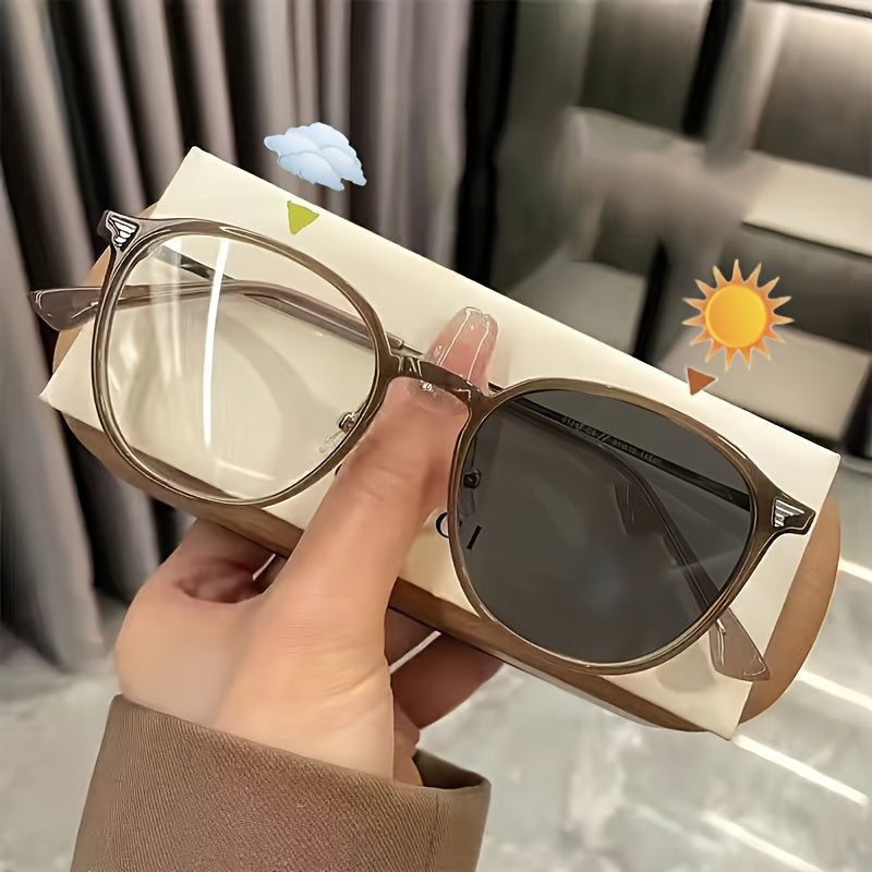 Анти-голубой свет плоская рамка для очков ультралегкая овальная с изменением цвета