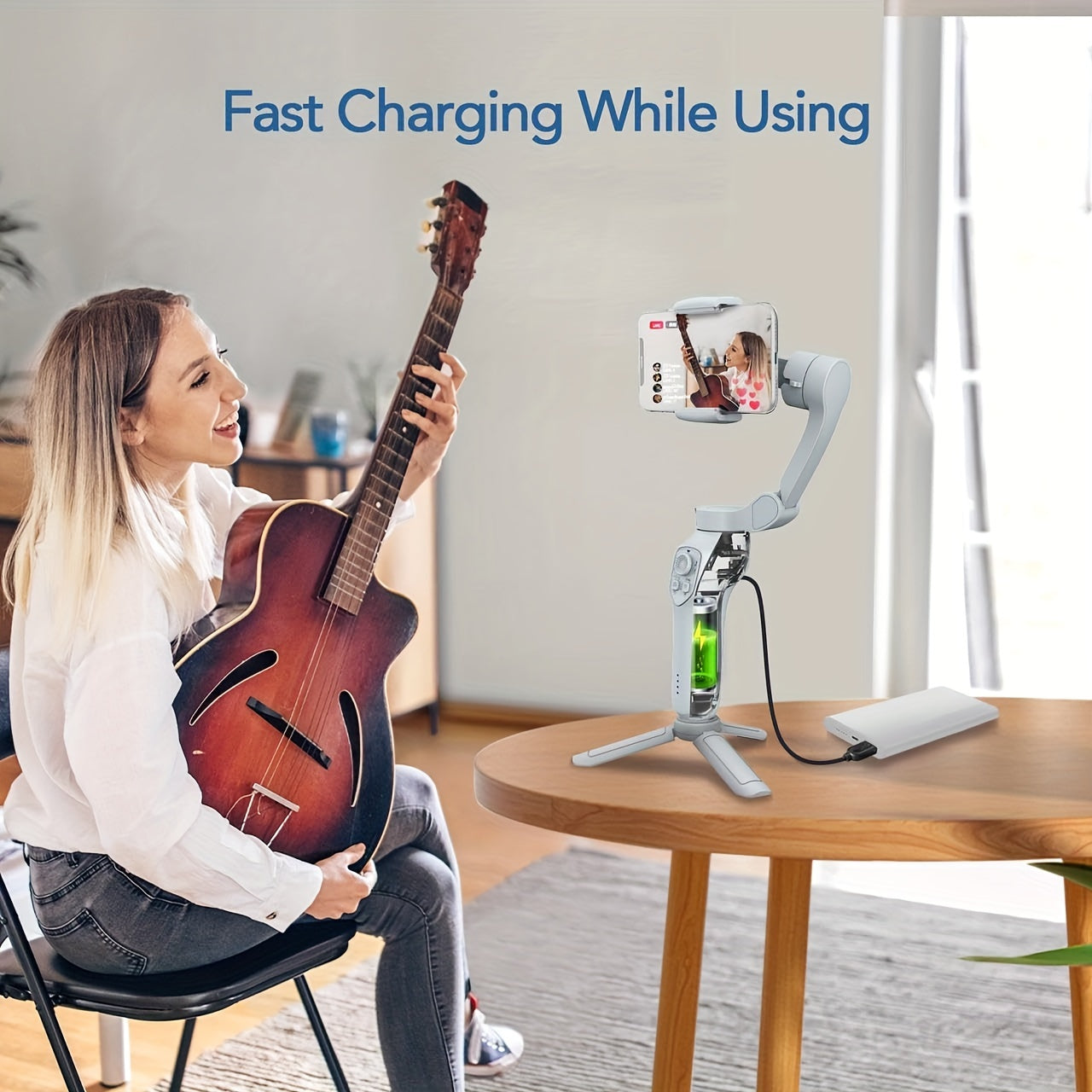 Handheld Gimbal with Smart Gesture Control 3-Axis Stabilizer for Vlogging Live Streaming