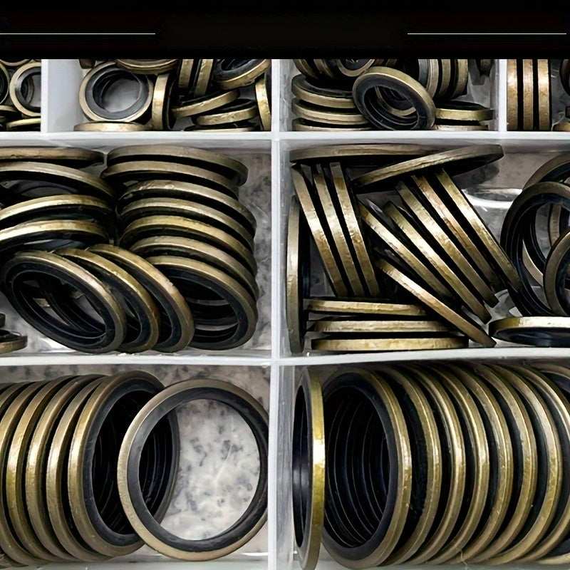 Hydraulic Rubber Oil Pipe Seal Gasket Kit NBR Metal Ring Assortment