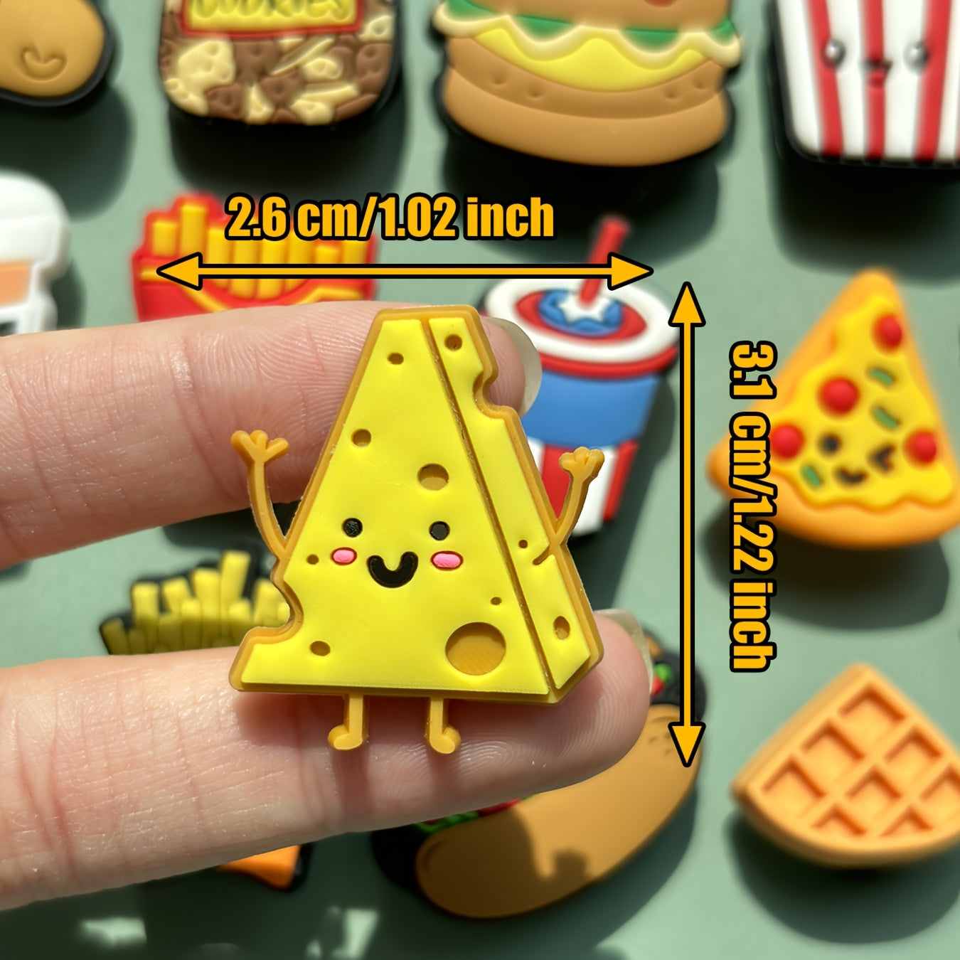 14 Pieces Colorful PVC Food Drink Charm Set for Party Gifts and Accessories