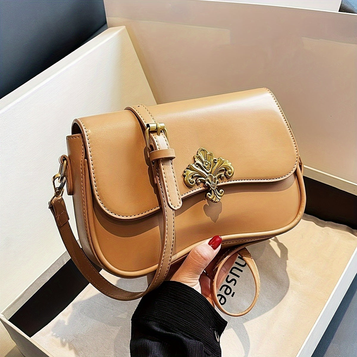 Women's Crossbody Bag PU Solid Color Large Capacity Zipper Closure for Multiple Occasions