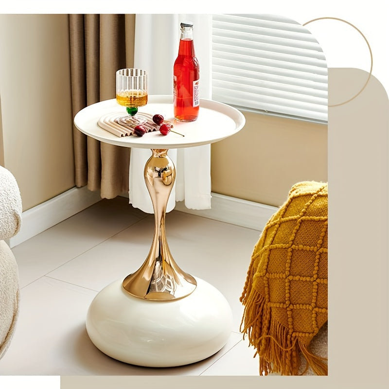Mesa de té pequeña de lujo ligero contemporáneo italiano para sala de estar, mesa auxiliar de plástico que ahorra espacio