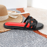 Women's Slip-On Round-Toe Flat Shoes Lightweight Comfortable Embossed Laser Designs