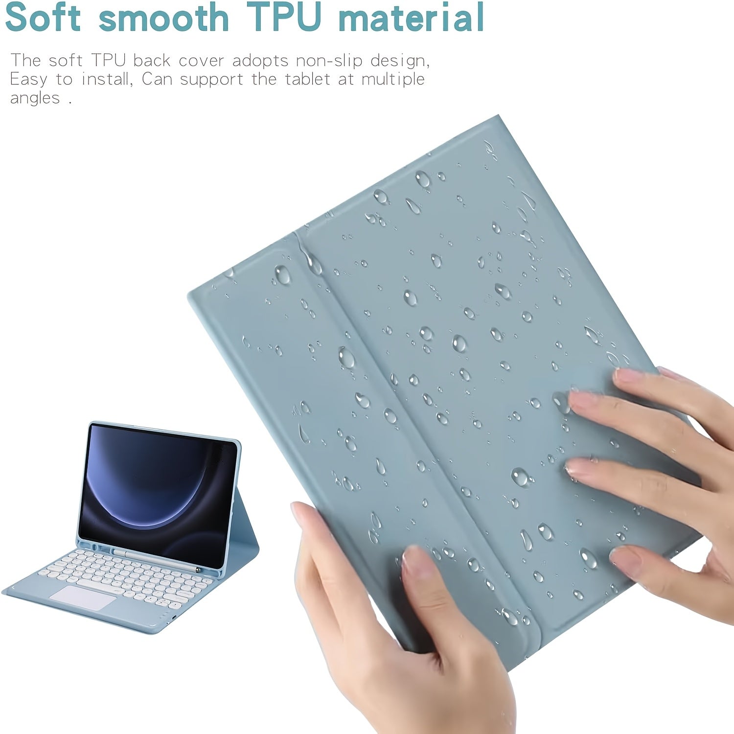 Galaxy Tab A9 Plus 27.94cm 2023 and Galaxy S9 FE/S9/S8/S7 Keyboard Case with Multi-Touch Trackpad Detachable Keyboard Auto Sleep Wake Smart Folio with S Pen Holder