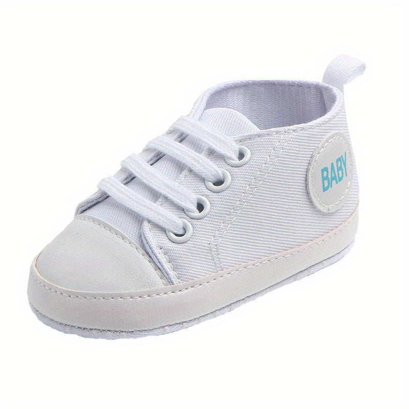 Baby Boys Canvas Sneakers Slip-On Red Fabric Indoor Outdoor Spring Fall