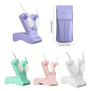 Mini fan with dual heads, strong wind, long-lasting battery, USB rechargeable, lightweight cooling