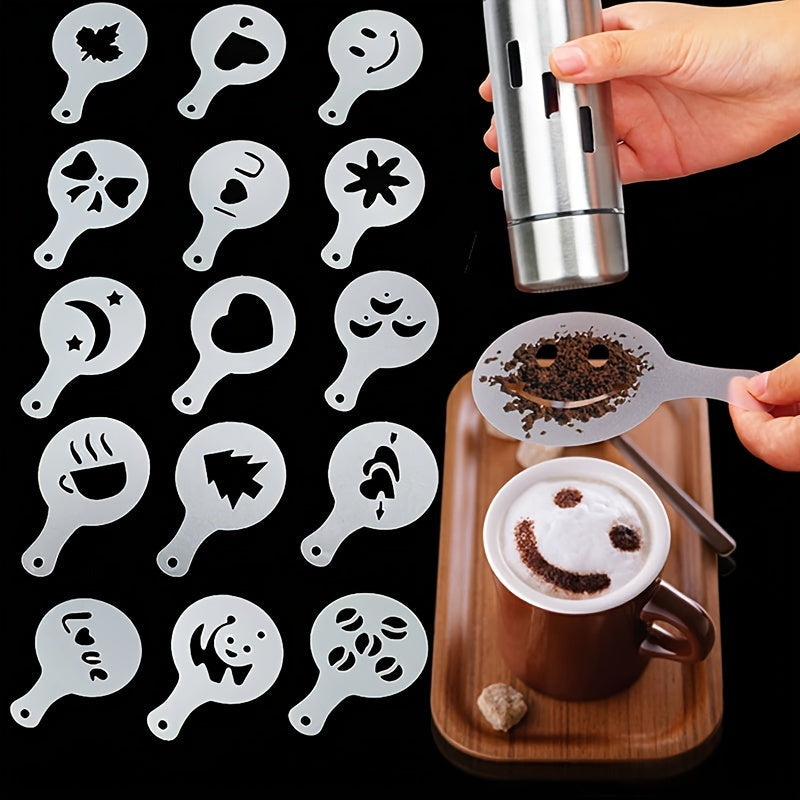 Set of 16 Coffee Latte Molds for Frothy Beverages at Home