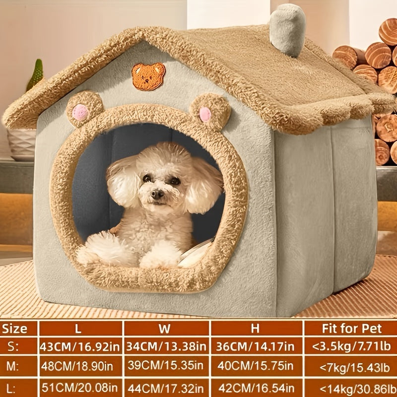 Small Cat and Dog Kennel House Four Seasons Washable Disassemblable Winter Warm Pet Shelter